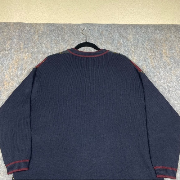 DKNY Wool Argyle Preppy Collegiate Grandmacore Relaxed Cardigan Sweater * - Picture 11 of 15